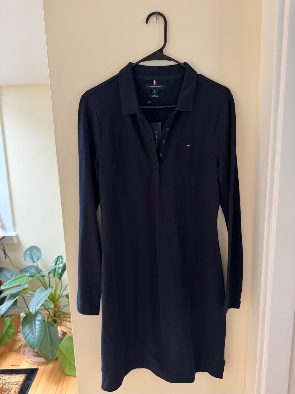 Tommy Hilfiger Navy Long Sleeve Polo Dress